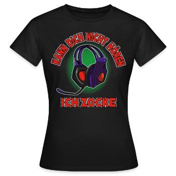 Je ne t’entends pas, je joue, je joue - T-shirt Femme - noir - Devant - AI Model Female 172 dark (172cm)