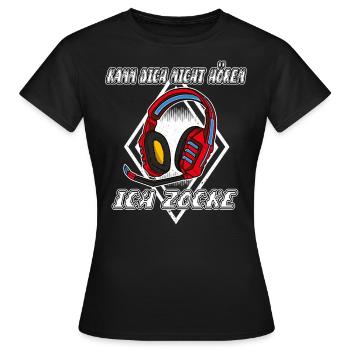 Je ne t’entends pas, je joue, je joue - T-shirt Femme - noir - Devant - AI Model Female 172 dark (172cm)