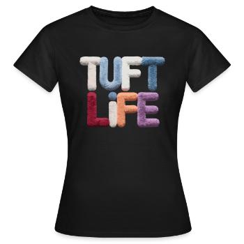 Diy-teppich Lustiger Teppich Tufting - Frauen T-Shirt - Schwarz - Vorne - AI Model Female 172 dark (172cm)