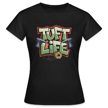Diy-teppich Lustiger Teppich Tufting - Frauen T-Shirt - Schwarz - Vorne - AI Model Female 172 dark (172cm)