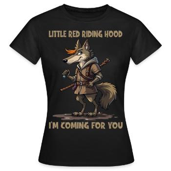 Le Petit Chaperon Rouge - Je viens pour toi - T-shirt Femme - noir - Devant - AI Model Female 172 dark (172cm)
