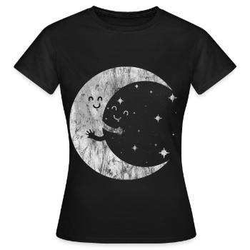 Mond - Frauen T-Shirt - Schwarz - Vorne - AI Model Female 172 dark (172cm)