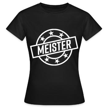 Meister Meisterprüfung Stempel Auszeichnung - Frauen T-Shirt - Schwarz - Vorne - AI Model Female 172 dark (172cm)
