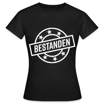 Prüfung Bestanden Auszeichnung Stempel - Frauen T-Shirt - Schwarz - Vorne - AI Model Female 172 dark (172cm)