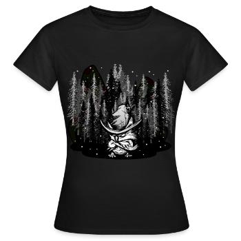 Wildnis Waldtiere magisch Winter Xmas Schnee Eule - Frauen T-Shirt - Schwarz - Vorne - AI Model Female 172 dark (172cm)