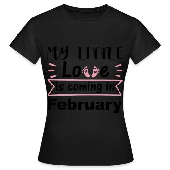 La naissance est une grossesse en février - T-shirt Femme - noir - Devant - AI Model Female 172 dark (172cm)
