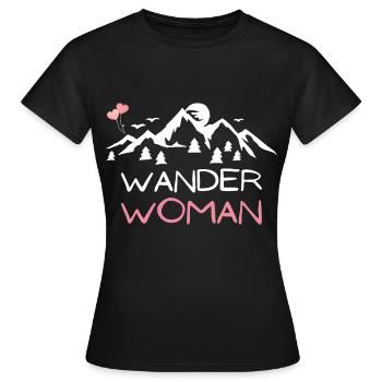 Wander Woman Mountain Girl Outdoor Hobby Gift - Women's T-Shirt - black - Front - AI Model Female 172 dark (172cm)