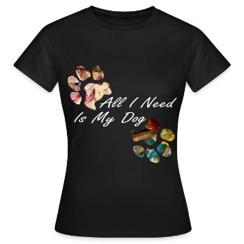 Empreintes de pattes pattes pattes chien chien - T-shirt Femme - noir - Devant - AI Model Female 172 dark (172cm)