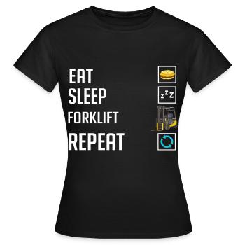 Conducteur de chariot élévateur Élévateur - T-shirt Femme - noir - Devant - AI Model Female 172 dark (172cm)