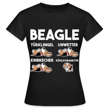 Hund Beagle - Frauen T-Shirt - Schwarz - Vorne - AI Model Female 172 dark (172cm)