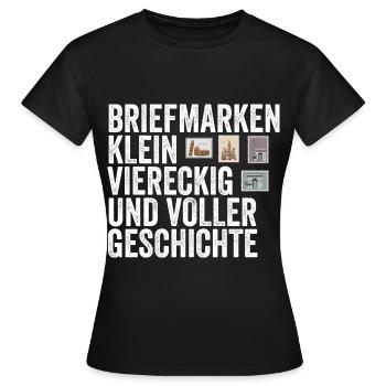 Philatelie Briefmarkensammlung Briefmarkensammler - Frauen T-Shirt - Schwarz - Vorne - AI Model Female 172 dark (172cm)