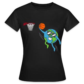 La Terre joue au basketball Jour de la Terre Jour de la Terre - T-shirt Femme - noir - Devant - AI Model Female 172 dark (172cm)