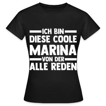Marina - Frauen T-Shirt - Schwarz - Vorne - AI Model Female 172 dark (172cm)