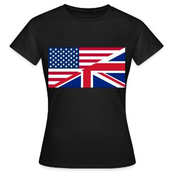USA UK - T-shirt Femme - noir - Devant - AI Model Female 172 dark (172cm)