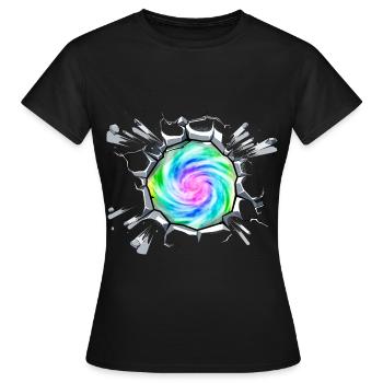 Portal Parallelwelt Universum Comic - Frauen T-Shirt - Schwarz - Vorne - AI Model Female 172 dark (172cm)