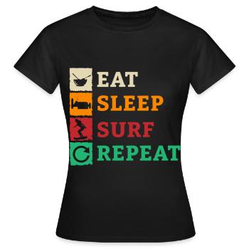 Surf Surf Planche de surf Surf Surf Surf - T-shirt Femme - noir - Devant - AI Model Female 172 dark (172cm)