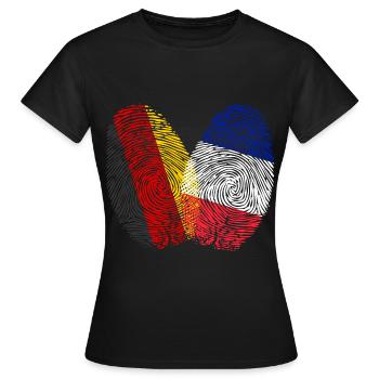 Fingerabdruck Franzose Frankreich - Frauen T-Shirt - Schwarz - Vorne - AI Model Female 172 dark (172cm)