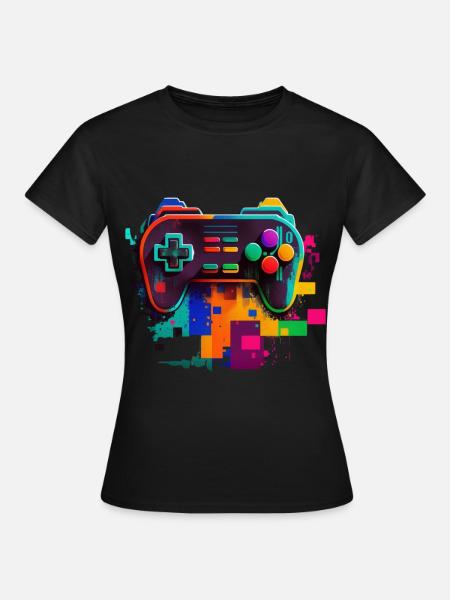 Retro Konsole - Frauen T-Shirt - Schwarz