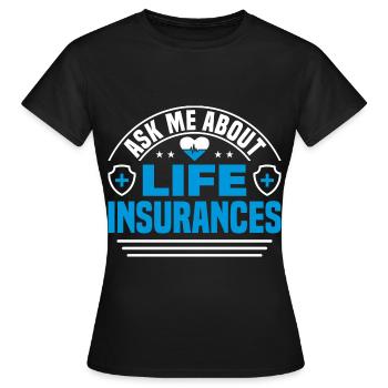 Vendeur d’assurance Agent d’assurance - T-shirt Femme - noir - Devant - AI Model Female 172 dark (172cm)