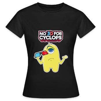 Comic 3D Glasses Cyclops Cinema Movie Comic Gift - Women's T-Shirt - black - Front - AI Model Female 172 dark (172cm)