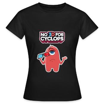 Comic 3D Brille Zyklop Kino Film Comic Geschenk - Frauen T-Shirt - Schwarz - Vorne - AI Model Female 172 dark (172cm)