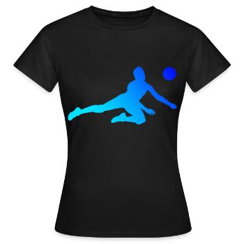 Volley-ball masculin Volley-ball Volley-ball féminin - T-shirt Femme - noir - Devant - AI Model Female 172 dark (172cm)