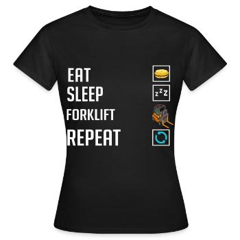 Conducteur de chariot élévateur Élévateur - T-shirt Femme - noir - Devant - AI Model Female 172 dark (172cm)