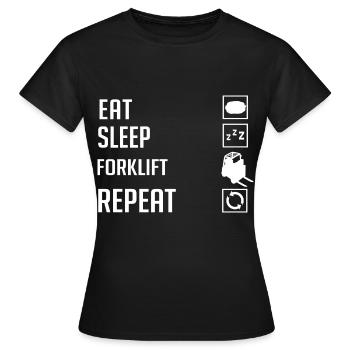 Conducteur de chariot élévateur Élévateur - T-shirt Femme - noir - Devant - AI Model Female 172 dark (172cm)