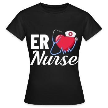 Infirmière d’urgence Premiers soins - T-shirt Femme - noir - Devant - AI Model Female 172 dark (172cm)