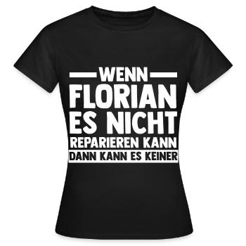 Florian - Frauen T-Shirt - Schwarz - Vorne - AI Model Female 172 dark (172cm)