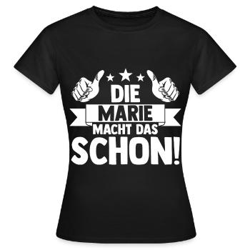Marie - Frauen T-Shirt - Schwarz - Vorne - AI Model Female 172 dark (172cm)