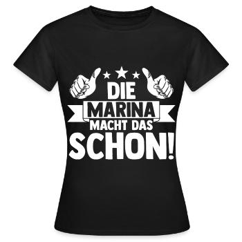 Marina - Frauen T-Shirt - Schwarz - Vorne - AI Model Female 172 dark (172cm)