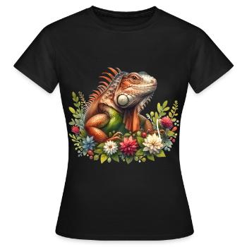 Leguan - Frauen T-Shirt - Schwarz - Vorne - AI Model Female 172 dark (172cm)