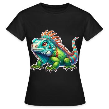 Iguane - T-shirt Femme - noir - Devant - AI Model Female 172 dark (172cm)