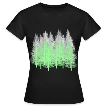 Wald Bäume Nadelwald Tannen Fichten Natur - Frauen T-Shirt - Schwarz - Vorne - AI Model Female 172 dark (172cm)