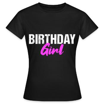 Anniversaire Fille Geburtstag - T-shirt Femme - noir - Devant - AI Model Female 172 dark (172cm)