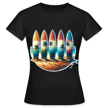 Surfen Surfer - Frauen T-Shirt - Schwarz - Vorne - AI Model Female 172 dark (172cm)