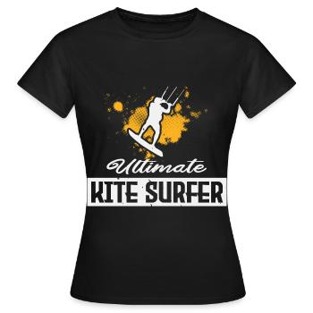 Kiting Kitesurfing Surf Kite Surfer Kite Surfing - Women's T-Shirt - black - Front - AI Model Female 172 dark (172cm)