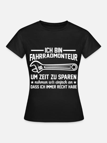 Fahrradwerkstatt Fahrradmechaniker Fahrradmonteur - Frauen T-Shirt - Schwarz