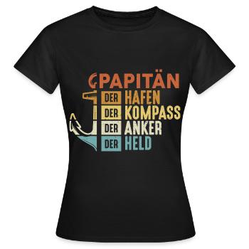 Papitän - Frauen T-Shirt - Schwarz - Vorne - AI Model Female 172 dark (172cm)