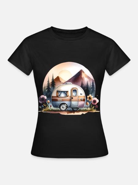 Camping - Frauen T-Shirt - Schwarz