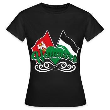 Hanovre Fan Cadeaux Hanovre - T-shirt Femme - noir - Devant - AI Model Female 172 dark (172cm)