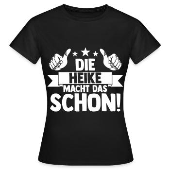 Heike - Frauen T-Shirt - Schwarz - Vorne - AI Model Female 172 dark (172cm)