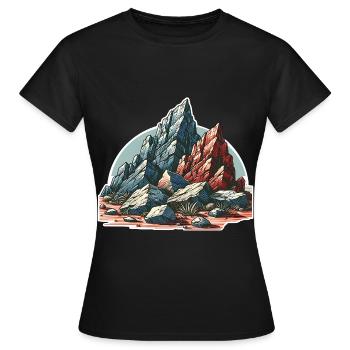 Rocher des montagnes - T-shirt Femme - noir - Devant - AI Model Female 172 dark (172cm)