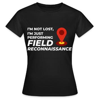 Reconnaissance de terrain SIG Géomètre Cartographie Humour - T-shirt Femme - noir - Devant - AI Model Female 172 dark (172cm)
