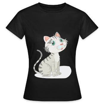 Kätzchen zu süß - Frauen T-Shirt - Schwarz - Vorne - AI Model Female 172 dark (172cm)