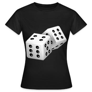 Deux dés - T-shirt Femme - noir - Devant - AI Model Female 172 dark (172cm)