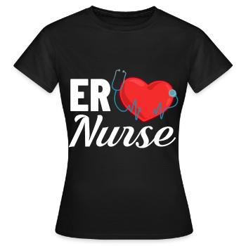 Infirmière d’urgence Premiers soins - T-shirt Femme - noir - Devant - AI Model Female 172 dark (172cm)