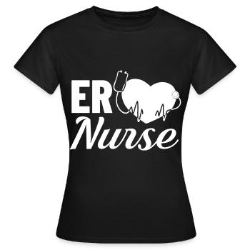 Infirmière d’urgence Premiers soins - T-shirt Femme - noir - Devant - AI Model Female 172 dark (172cm)