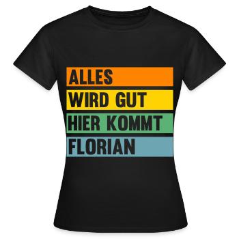 Florian - Frauen T-Shirt - Schwarz - Vorne - AI Model Female 172 dark (172cm)
